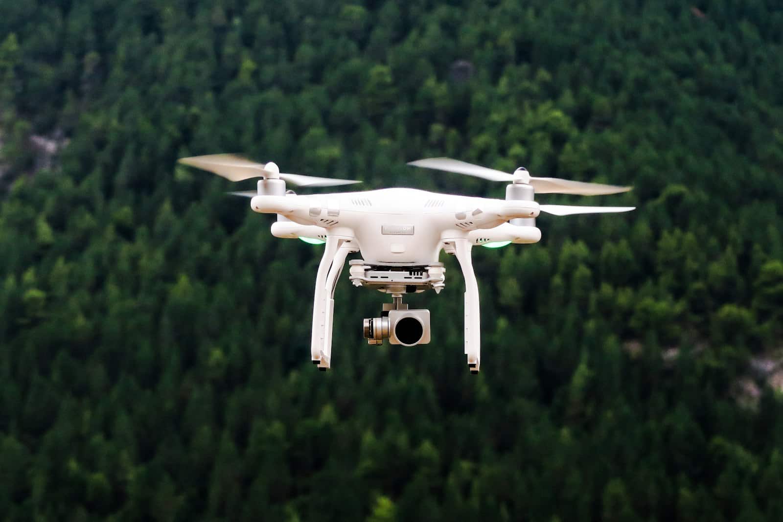 A commercial UAS in operation over a survey site